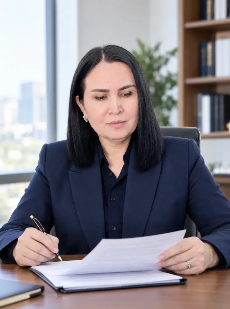 Адвокат изучает документы по делу